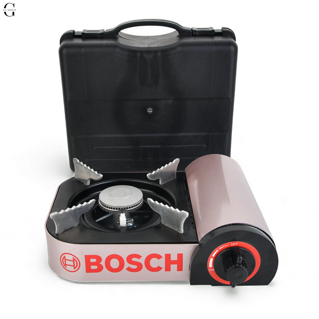 Портативная мини туристическая газовая плита BOSCH с кейсом и баллоном 25×17×8 см